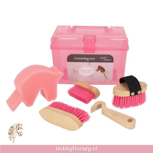 5698 QHP Hobby horse grooming box poetskist borstel poetsbox