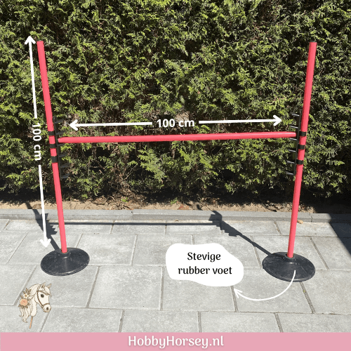 Hobby Horse Hindernis Set Basis – 100 cm | Verstelbaar | In de kleuren Roze en Wit