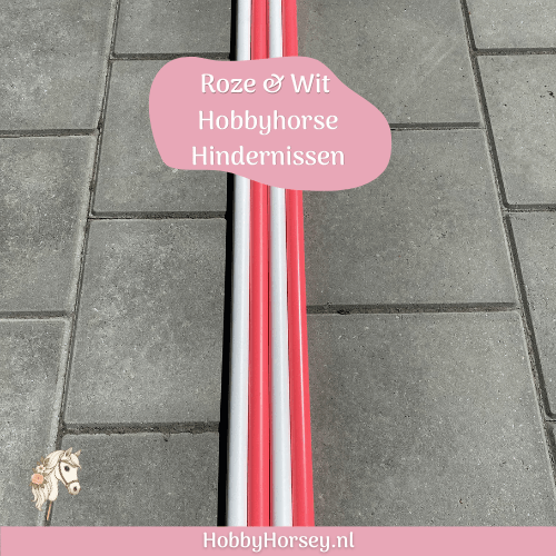 Hobby Horse Hindernis Set Basis – 100 cm | Verstelbaar | In de kleuren Roze en Wit