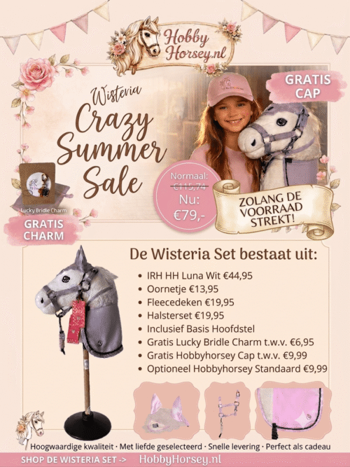 IRH Wisteria hobbyhorse cadeauset met HH Luna, oornetje, fleecedeken en halster