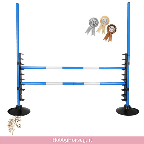 Hobby Horse Hindernis Springset QHP Blauw | Verstelbaar