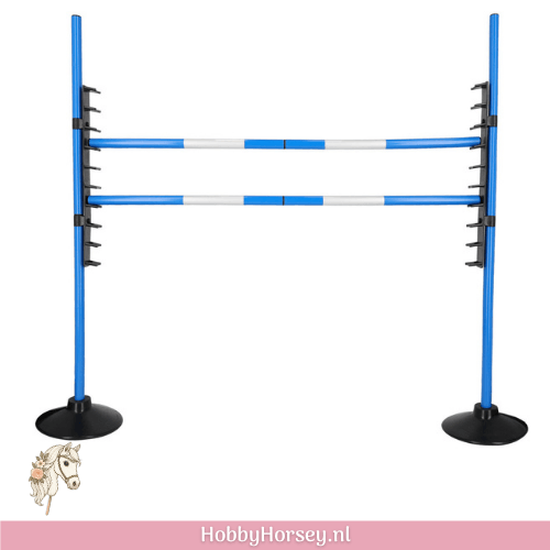 Hobby Horse Hindernis Springset QHP Blauw | Verstelbaar