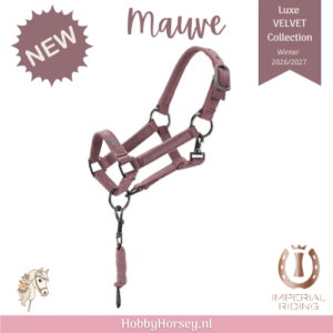 Hobby horse halsterset mauve IRH Velvet - HobbyHorsey.nl