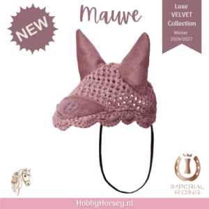 Hobby horse oornetje mauve IRH Velvet - HobbyHorsey.nl