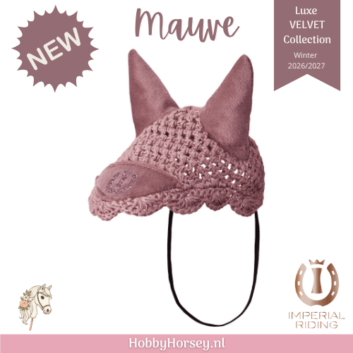 Hobby horse oornetje mauve IRH Velvet - HobbyHorsey.nl