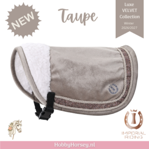 Hobby horse deken taupe IRH Velvet - HobbyHorsey.nl
