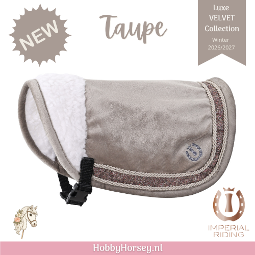 Hobby horse deken taupe IRH Velvet - HobbyHorsey.nl
