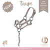 Hobby horse halsterset taupe IRH Velvet - HobbyHorsey.nl